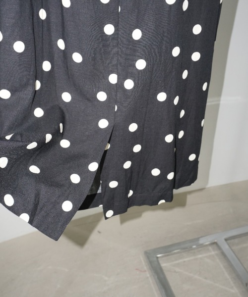 chuclla（チュクラ）の「【LONSLAN】リネン混 ウエストリボン ドットスカート CHLONW25s059（スカート・レディース・ブラック・S/M/L）」の16枚目の写真