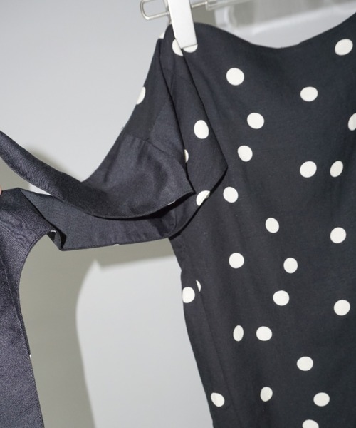 chuclla（チュクラ）の「【LONSLAN】リネン混 ウエストリボン ドットスカート CHLONW25s059（スカート・レディース・ブラック・S/M/L）」の19枚目の写真