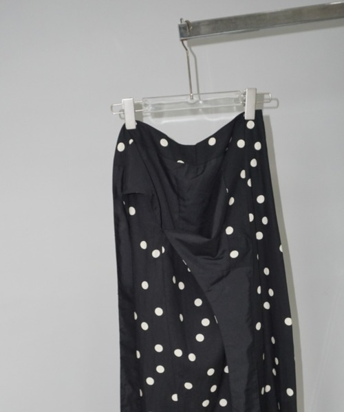 chuclla（チュクラ）の「【LONSLAN】リネン混 ウエストリボン ドットスカート CHLONW25s059（スカート・レディース・ブラック・S/M/L）」の21枚目の写真