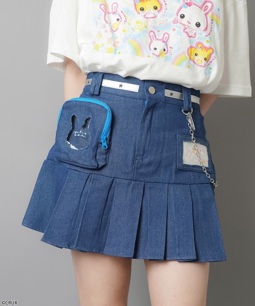 SKNONS デニムミニスカート Mサイズ セール】『平成メモリー』デニムペンケース風ミニスカート