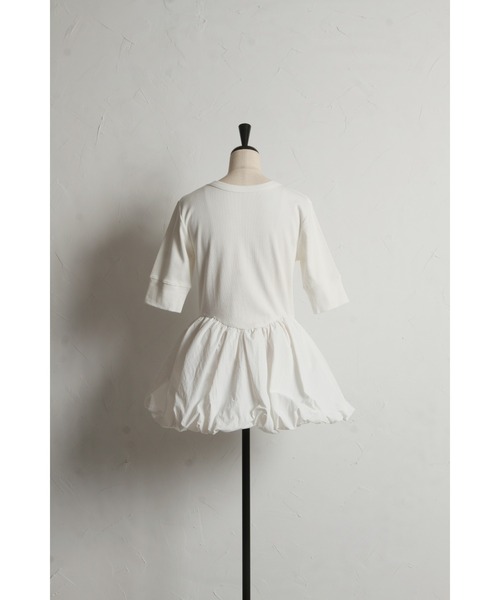 &. NOSTALGIA(アンドドットノスタルジア)の「【ZOZO限定】バルーンペプラム半袖トップス(Tシャツ/カットソー・レディース・ブラウン/オフホワイト・FREE)」の18枚目の写真