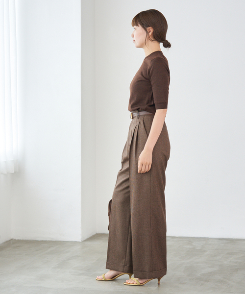 IENA(イエナ)の「ガンクラブチェックパンツ(スラックス・レディース・ブラウン・38/36/34)」の16枚目の写真
