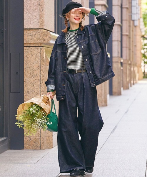 セール】【デニムジャケットとセットアップ対応】パリジェンヌ