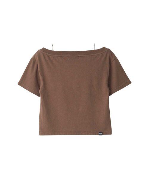 HYSTERIC GLAMOURHIP LASH ショート丈 Tシャツ ブラウン HYSTERIC GLAMOUR - WHIP LASH ショート丈Tシャツ / ブラウン