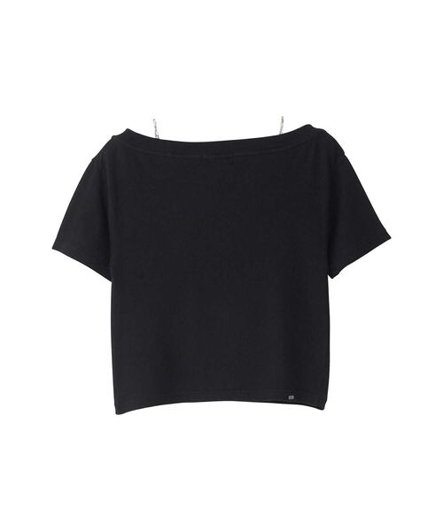 HYSTERIC GLAMOURHIP LASH ショート丈 Tシャツ ブラック HYSTERIC GLAMOUR - WHIP LASH ショート丈Tシャツ / ブラック