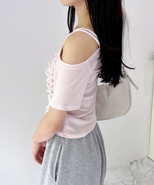 INGNI(イング)の「ドロストオフショルトップス(Tシャツ/カットソー・レディース・ブラック/オフホワイト/ピンク・M)」の14枚目の写真