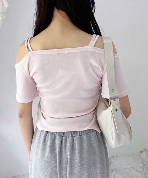 INGNI(イング)の「ドロストオフショルトップス(Tシャツ/カットソー・レディース・ブラック/オフホワイト/ピンク・M)」の15枚目の写真