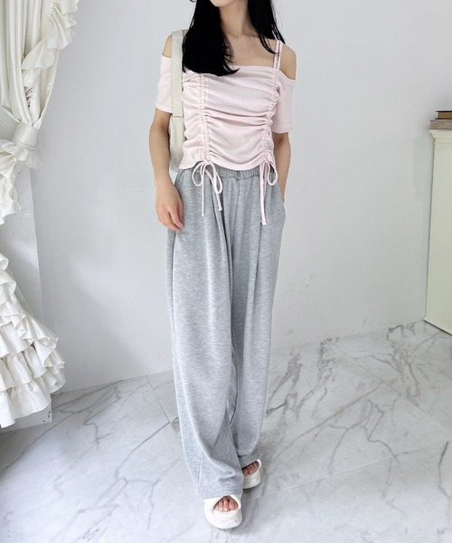 INGNI(イング)の「ドロストオフショルトップス(Tシャツ/カットソー・レディース・ブラック/オフホワイト/ピンク・M)」の16枚目の写真