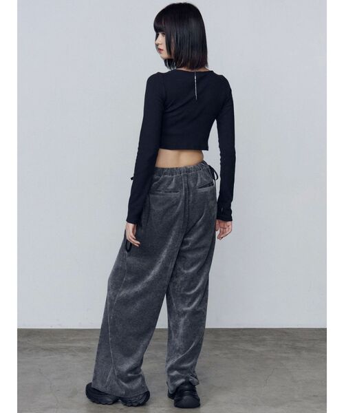 EMODA(エモダ)の「サイドリボンベロアパンツ(その他パンツ・レディース・グレー/ブラック・FREE)」の7枚目の写真