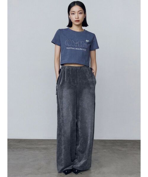 EMODA(エモダ)の「サイドリボンベロアパンツ(その他パンツ・レディース・グレー/ブラック・FREE)」の8枚目の写真