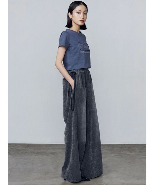 EMODA(エモダ)の「サイドリボンベロアパンツ(その他パンツ・レディース・グレー/ブラック・FREE)」の9枚目の写真