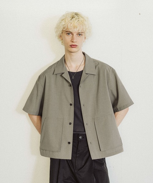 HARE（ハレ）の「【SET UP対応】シックリラックスポケットシャツ(HARE)（シャツ/ブラウス・メンズ・グレー/ブラック/ブラウン・MEDIUM/SMALL）」の3枚目の写真