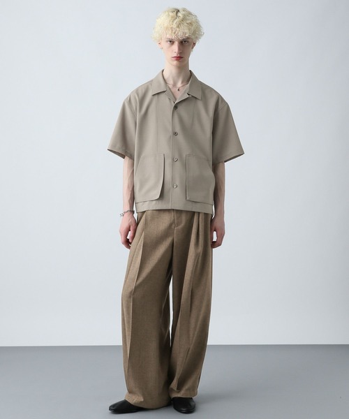 HARE（ハレ）の「【SET UP対応】シックリラックスポケットシャツ(HARE)（シャツ/ブラウス・メンズ・グレー/ブラック/ブラウン・MEDIUM/SMALL）」の6枚目の写真