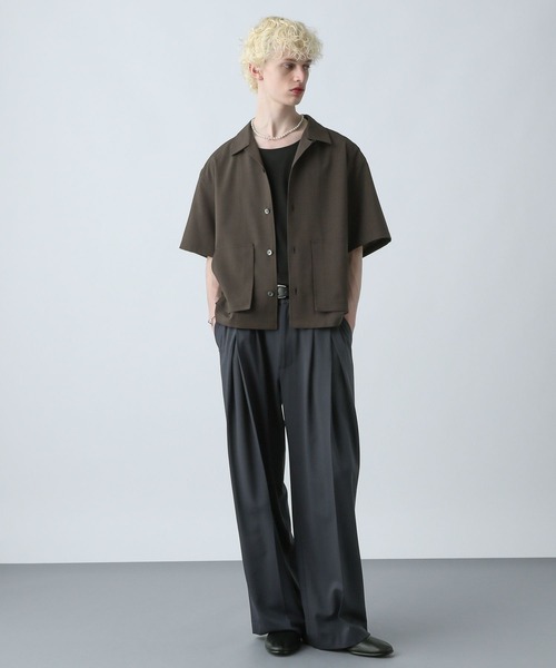 HARE（ハレ）の「【SET UP対応】シックリラックスポケットシャツ(HARE)（シャツ/ブラウス・メンズ・グレー/ブラック/ブラウン・MEDIUM/SMALL）」の8枚目の写真