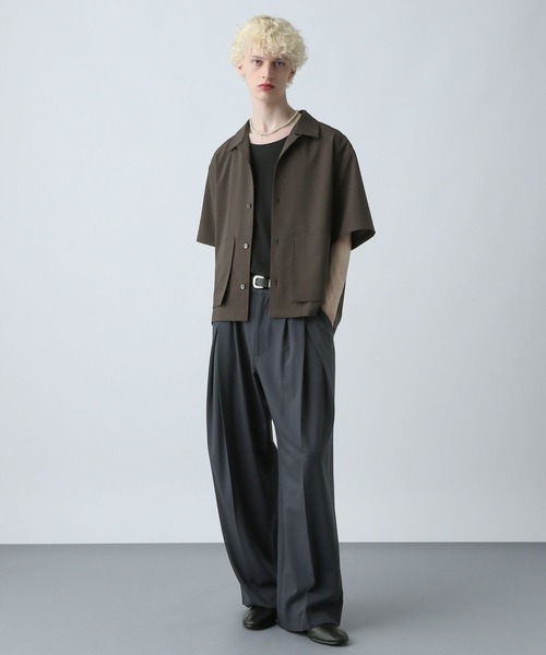 HARE（ハレ）の「【SET UP対応】シックリラックスポケットシャツ(HARE)（シャツ/ブラウス・メンズ・グレー/ブラック/ブラウン・MEDIUM/SMALL）」の9枚目の写真