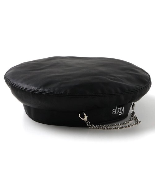 algy（アルジー）の「チェーン付きベレー帽（ハンチング/ベレー帽・キッズ・ブラック/エンジ・MEDIUM/SMALL）」の6枚目の写真