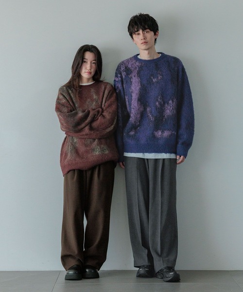 LOWRYS FARM（ローリーズファーム）の「【LFM(U)】モヘアジャガードニット　 494100（ニット/セーター・メンズ・ブラウン/グレー/ブルー・FREE）」の15枚目の写真