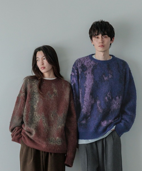 LOWRYS FARM（ローリーズファーム）の「【LFM(U)】モヘアジャガードニット　 494100（ニット/セーター・メンズ・ブラウン/グレー/ブルー・FREE）」の14枚目の写真