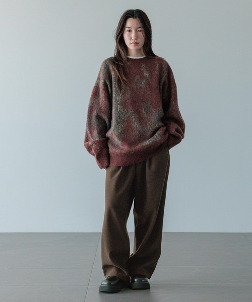 LOWRYS FARM（ローリーズファーム）の「【LFM(U)】モヘアジャガードニット　 494100（ニット/セーター・メンズ・ブラウン/グレー/ブルー・FREE）」の13枚目の写真