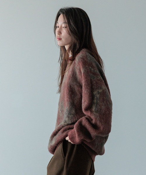 LOWRYS FARM（ローリーズファーム）の「【LFM(U)】モヘアジャガードニット　 494100（ニット/セーター・メンズ・ブラウン/グレー/ブルー・FREE）」の8枚目の写真