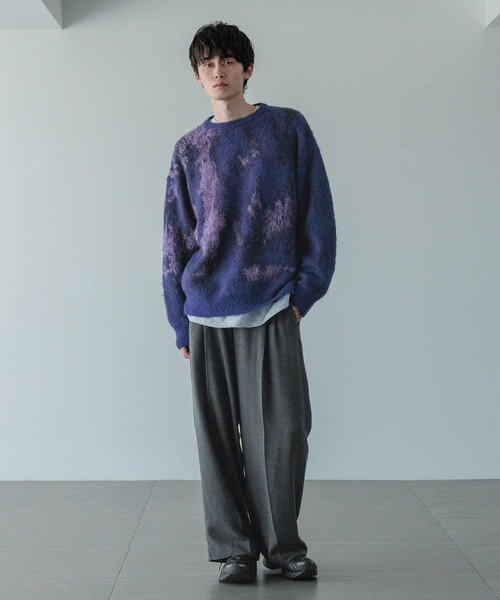 LOWRYS FARM（ローリーズファーム）の「【LFM(U)】モヘアジャガードニット　 494100（ニット/セーター・メンズ・ブラウン/グレー/ブルー・FREE）」の6枚目の写真