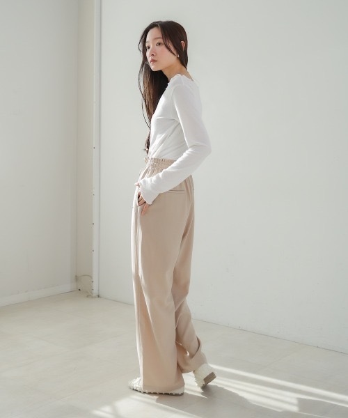 Bab(バブ)の「【S・M・Lサイズ展開】すっきりリラクシーパンツ(その他パンツ・レディース・ブラック/ライトグリーン/ベージュ・MEDIUM/SMALL)」の8枚目の写真
