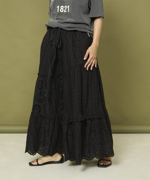 セール】Freada/フリーダ レース ティアード ギャザー パンツ