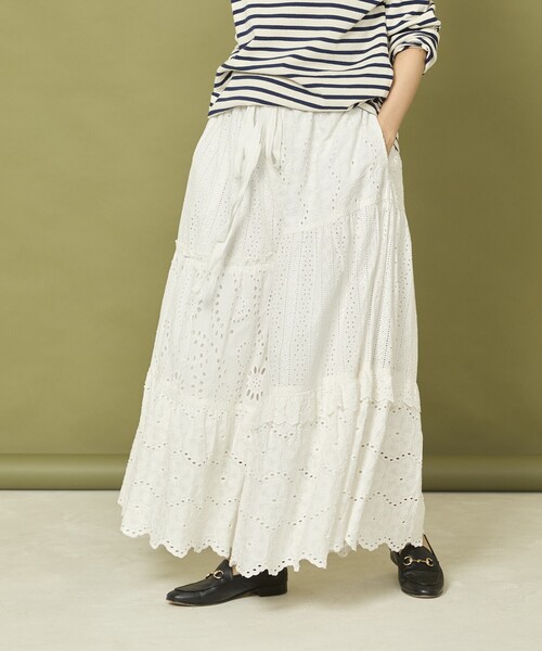 Freada（フリーダ）の「Freada/フリーダ レース ティアード ギャザー パンツ（その他パンツ・レディース・ホワイト/ブラック・ﾌﾘ-）」の3枚目の写真