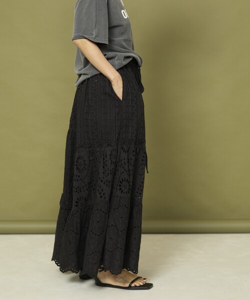Freada（フリーダ）の「Freada/フリーダ レース ティアード ギャザー パンツ（その他パンツ・レディース・ホワイト/ブラック・ﾌﾘ-）」の16枚目の写真
