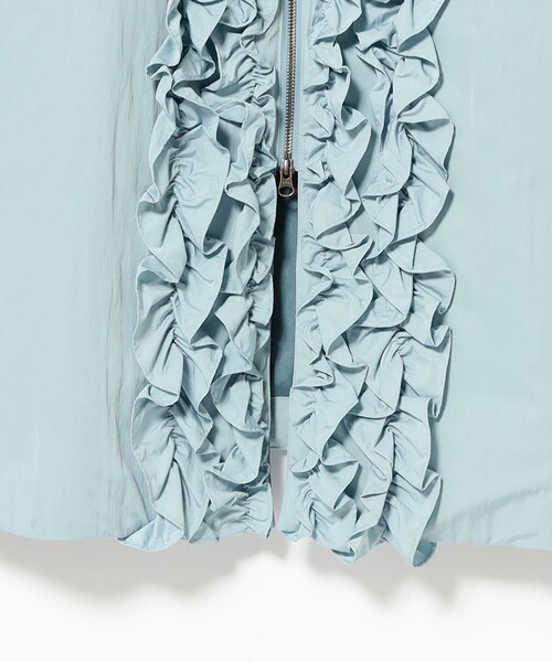 CAROLINA GLASER（カロリナ グレイサー）の「フリルロングコート（その他アウター・レディース・サックスブルー/ブラック・MEDIUM/SMALL）」の13枚目の写真