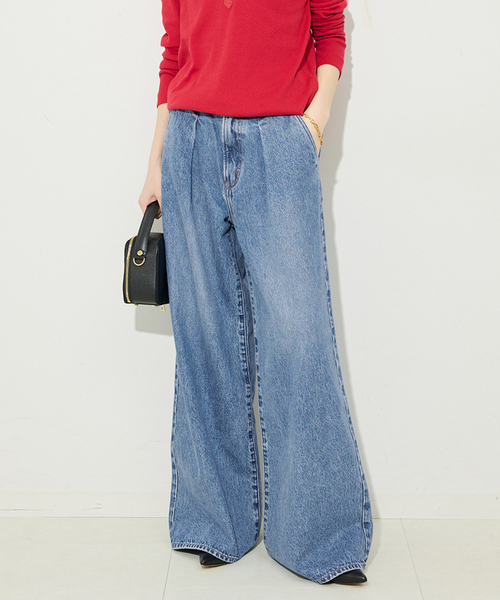 NEEDBY heritage（ニードバイヘリテージ）の「NEEDBY HERITAGE/ニードバイ ヘリテージ SLOBE別注 FRED デニム（デニムパンツ・レディース・サックスブルー/ブルー・26cm/25cm/24cm）」の2枚目の写真