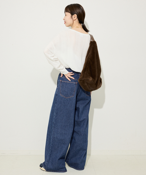 NEEDBY heritage（ニードバイヘリテージ）の「NEEDBY HERITAGE/ニードバイ ヘリテージ SLOBE別注 FRED デニム（デニムパンツ・レディース・サックスブルー/ブルー・26cm/25cm/24cm）」の13枚目の写真