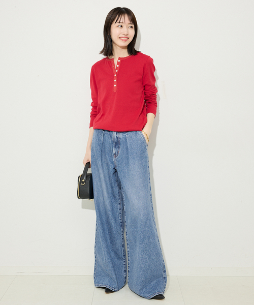 NEEDBY heritage（ニードバイヘリテージ）の「NEEDBY HERITAGE/ニードバイ ヘリテージ SLOBE別注 FRED デニム（デニムパンツ・レディース・サックスブルー/ブルー・26cm/25cm/24cm）」の19枚目の写真