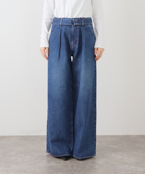 NEEDBY heritage（ニードバイヘリテージ）の「NEEDBY HERITAGE/ニードバイ ヘリテージ SLOBE別注 FRED デニム（デニムパンツ・レディース・サックスブルー/ブルー・26cm/25cm/24cm）」の3枚目の写真