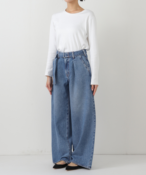 NEEDBY heritage（ニードバイヘリテージ）の「NEEDBY HERITAGE/ニードバイ ヘリテージ SLOBE別注 FRED デニム（デニムパンツ・レディース・サックスブルー/ブルー・26cm/25cm/24cm）」の5枚目の写真