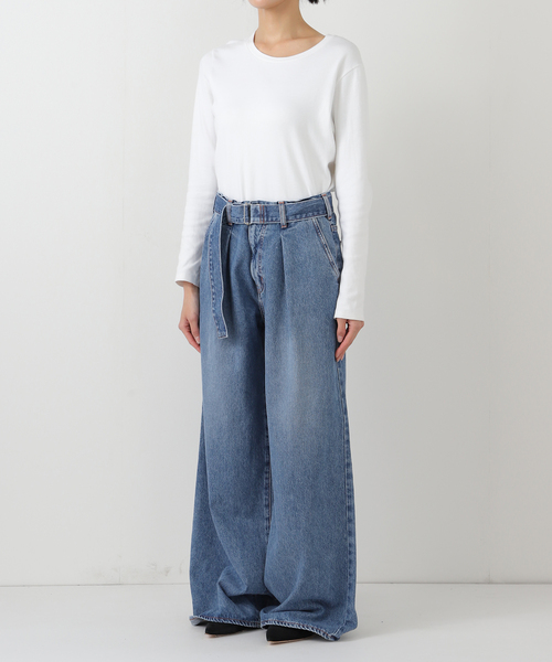 NEEDBY heritage（ニードバイヘリテージ）の「NEEDBY HERITAGE/ニードバイ ヘリテージ SLOBE別注 FRED デニム（デニムパンツ・レディース・サックスブルー/ブルー・26cm/25cm/24cm）」の7枚目の写真