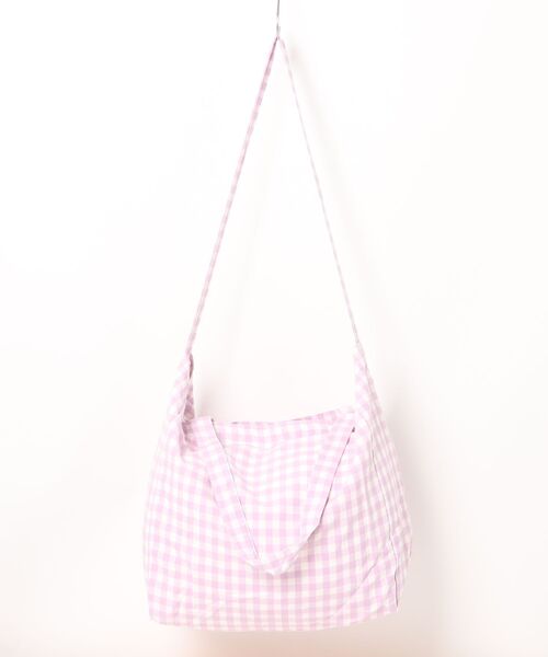 Mignonjour(ミニョンジュール)の「FReePLACe/大容量 チェック柄トートバッグ X12594(トートバッグ・レディース・ブルー/イエロー/ピンク/グリーン/パープル・FREE)」の9枚目の写真