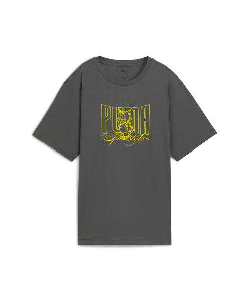 PUMA（プーマ）の「PUMA プーマ ウィメンズ グラフィック キッテン リラックスド 半袖 Tシャツ（Tシャツ/カットソー・レディース・ダークグレー/ホワイト・X-LARGE/LARGE/MEDIUM/SMALL）」の5枚目の写真