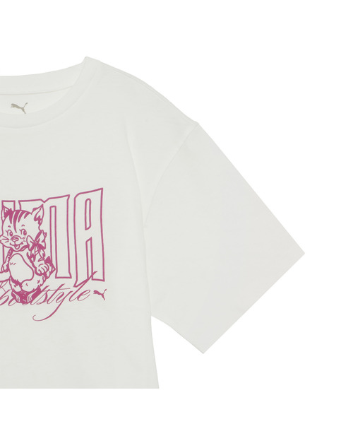 PUMA（プーマ）の「PUMA プーマ ウィメンズ グラフィック キッテン リラックスド 半袖 Tシャツ（Tシャツ/カットソー・レディース・ダークグレー/ホワイト・X-LARGE/LARGE/MEDIUM/SMALL）」の8枚目の写真