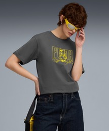 PUMA プーマ ウィメンズ グラフィック キッテン リラックスド 半袖 Tシャツ