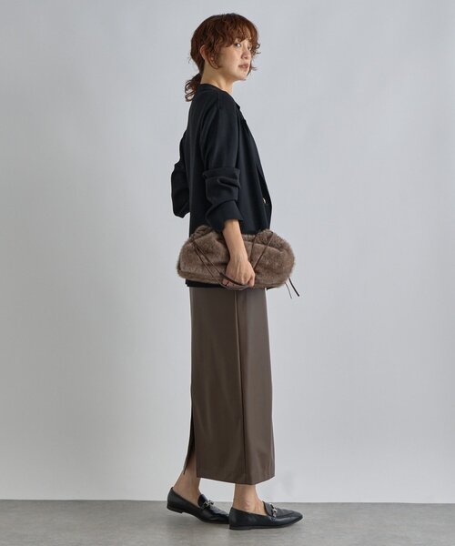 RIVE DROITE（リヴドロワ）の「【季節の変わり目に/接触冷感】ニットジャケット（テーラードジャケット・レディース・ブラック/ネイビー/ブラウン・FREE）」の6枚目の写真