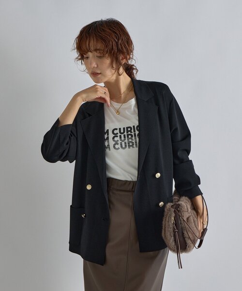 rive droite 新品ジャケット テーラードジャケット ニットジャケット 季節の変わり目に/接触冷感】ニットジャケット（テーラード