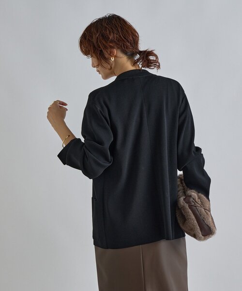 季節の変わり目に/接触冷感】ニットジャケット（テーラード