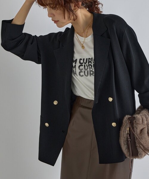 季節の変わり目に/接触冷感】ニットジャケット（テーラードジャケット