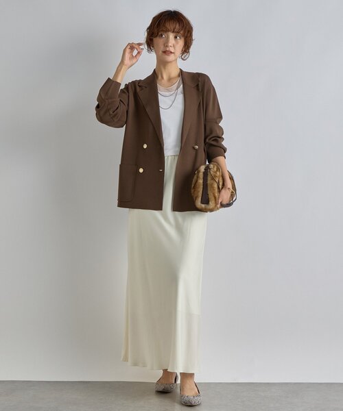 RIVE DROITE（リヴドロワ）の「【季節の変わり目に/接触冷感】ニットジャケット（テーラードジャケット・レディース・ブラック/ネイビー/ブラウン・FREE）」の18枚目の写真