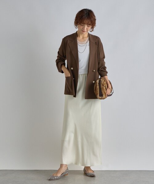 季節の変わり目に/接触冷感】ニットジャケット（テーラードジャケット