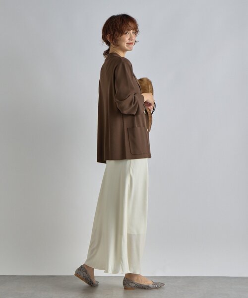 RIVE DROITE（リヴドロワ）の「【季節の変わり目に/接触冷感】ニットジャケット（テーラードジャケット・レディース・ブラック/ネイビー/ブラウン・FREE）」の20枚目の写真