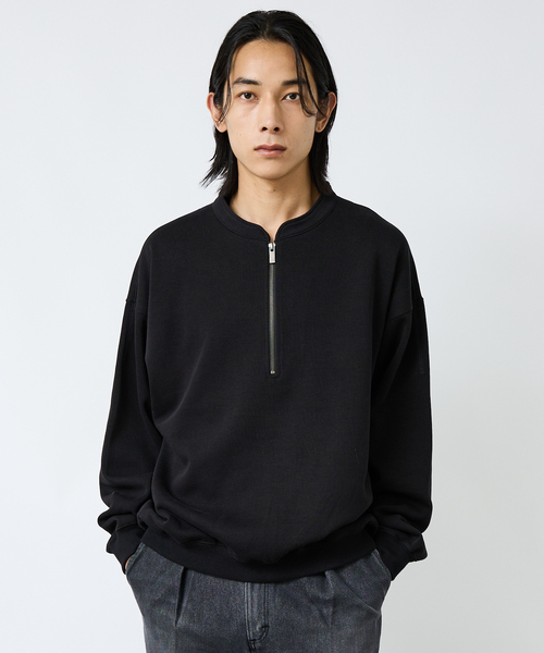 FORTUNA HOMME(フォルトゥナオム)の「【FORTUNA/フォルトゥナ】WフェイスHALF ZIPプルオーバー/オーバーサイズ/ユニセックス【WEB限定】(スウェット・メンズ・ベージュ/グリーン/ブラック・L/M)」の5枚目の写真