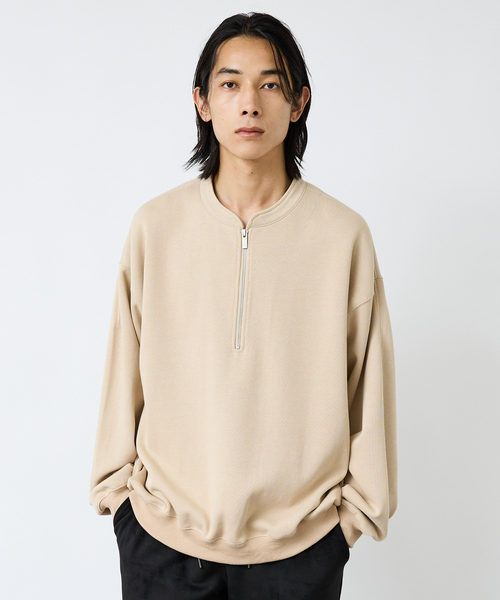 FORTUNA HOMME(フォルトゥナオム)の「【FORTUNA/フォルトゥナ】WフェイスHALF ZIPプルオーバー/オーバーサイズ/ユニセックス【WEB限定】(スウェット・メンズ・ベージュ/グリーン/ブラック・L/M)」の17枚目の写真