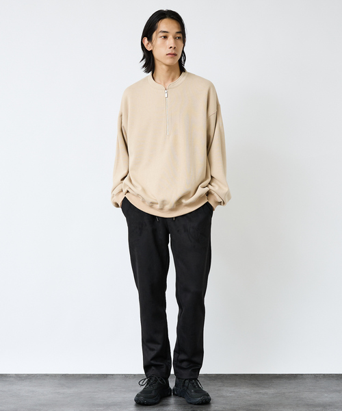 FORTUNA HOMME(フォルトゥナオム)の「【FORTUNA/フォルトゥナ】WフェイスHALF ZIPプルオーバー/オーバーサイズ/ユニセックス【WEB限定】(スウェット・メンズ・ベージュ/グリーン/ブラック・L/M)」の18枚目の写真